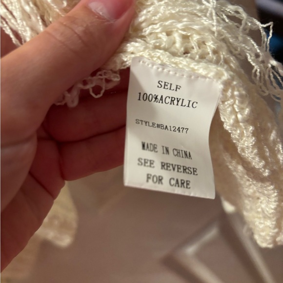 ANDTHEWHY Cream Fringe Cardigan - Picture 7 of 7